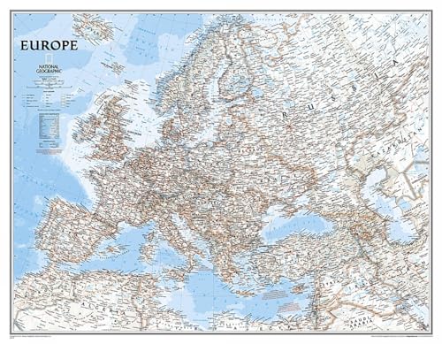 Europa, Classic, politisch, Grossformat, laminiert: 1:5419000: Wall Maps Continents (National Geographic Reference Map)