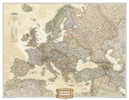Europe Executive, Enlarged &, Tubed: Wall Maps Continents (National Geographic Reference Map)