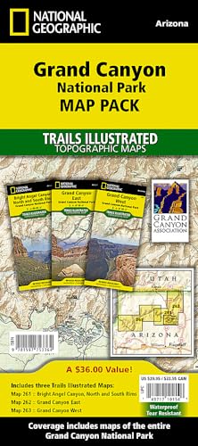 National Geographic Trails Illustrated Map Grand Canyon National Park Map Pack, 3 maps: Topographic Trail Maps