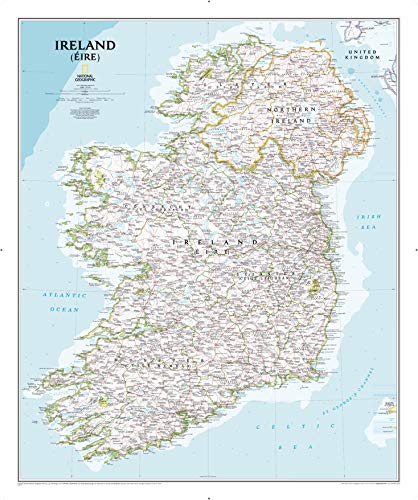 Ireland Classic, Tubed: Wall Maps Countries & Regions (National Geographic Reference Map)