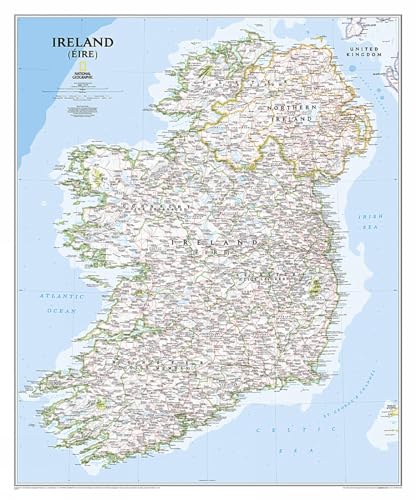 Ireland Classic, Tubed: Wall Maps Countries & Regions (National Geographic Reference Map)