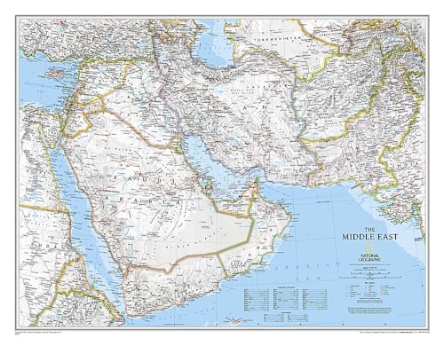 Middle East, Tubed: Wall Maps Countries & Regions (National Geographic Reference Map)