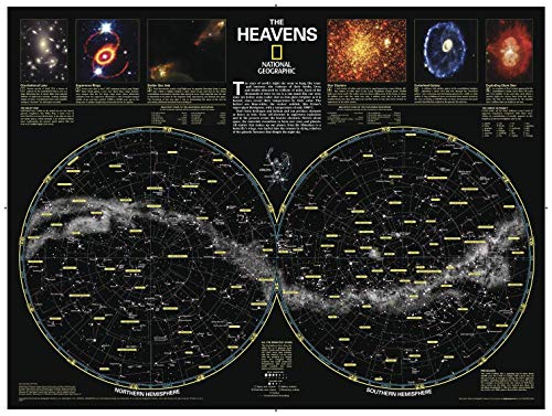 National Geographic Heavens Wall Map - Laminated (30.5 X 22.75 In): Wall Maps Space (National Geographic Reference Map)