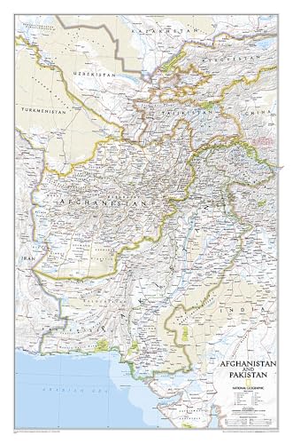 National Geographic: Afghanistan, Pakistan Wall Map (21.5 X 32.5 Inches) (National Geographic Reference Map)