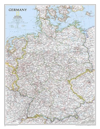 National Geographic: Germany Classic Wall Map (23.5 X 30.25 Inches): Wall Maps Countries & Regions (National Geographic Reference Map)