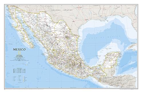 National Geographic: Mexico Classic Wall Map (34.5 X 22.5 Inches): Wall Maps Countries & Regions (National Geographic Reference Map)