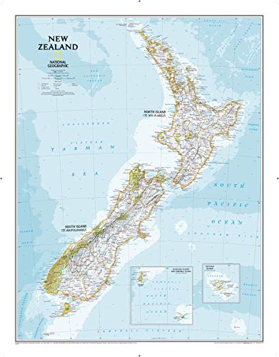 National Geographic: New Zealand Classic Wall Map (23.5 X 30.25 Inches) (National Geographic Reference Map)