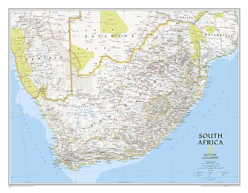 National Geographic: South Africa Classic Wall Map (30.25 X 23.5 Inches): Wall Maps - Countries & Regions (National Geographic Reference Map)