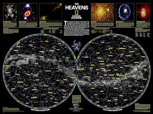 National Geographic: The Heavens Wall Map (30.5 X 22.75 Inches): Wall Maps Space (National Geographic Reference Map)
