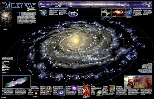 National Geographic: The Milky Way Wall Map (31.25 X 20.25 Inches): Wall Maps Space (National Geographic Reference Map)