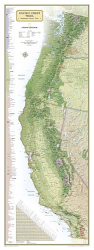 Pacific Crest Trail Wall Map: Wall Maps History & Nature (National Geographic Reference Map)