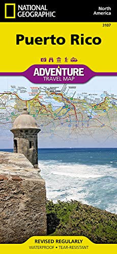 Puerto Rico: NATIONAL GEOGRAPHIC Adventure Maps: Sehenswürdigkeiten mit Naturschutzgebieten und historischen Attraktionen