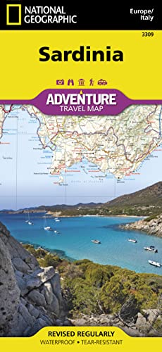 Sardinien: NATIONAL GEOGRAPHIC Adventure Maps: Protected Areas, Points of Interest, Detailed Road Network and Town Location Index