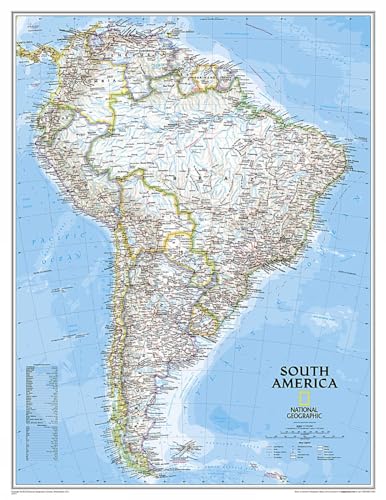 South America Classic: Wall Maps Continents (National Geographic Reference Map)
