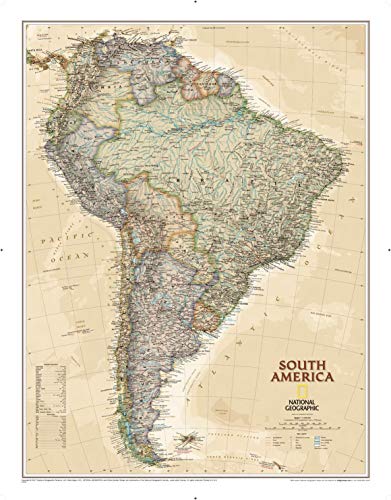 South America Executive, Tubed: Wall Maps Continents (National Geographic Reference Map)