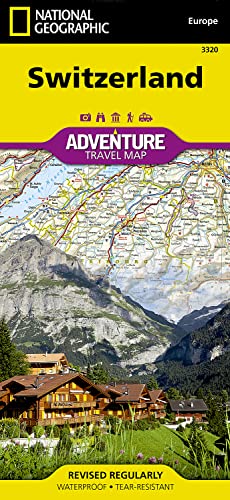 Switzerland Adventure Travel Map: Sehenswürdigkeiten mit Naturschutzgebieten und historischen Attraktionen (National Geographic Adventure Travel Map: Europe, Band 3320)