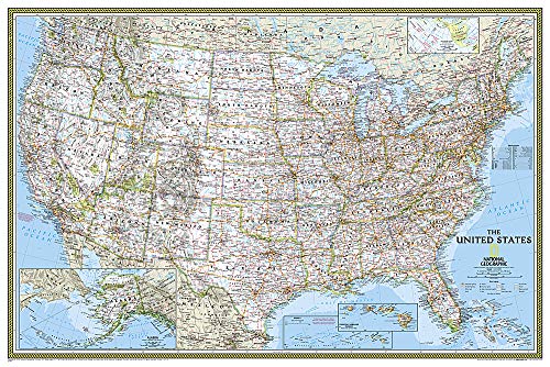 United States Classic, Poster Size, Tubed: Wall Maps U.S. (National Geographic Reference Map)