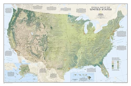 United States Physical: Wall Maps U.s. (National Geographic Reference Map)
