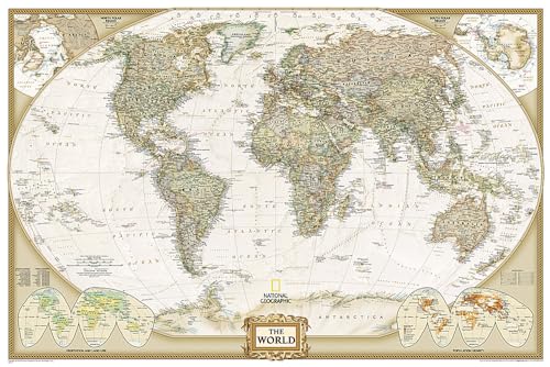 World Executive Poster Size Map: Wall Maps World (National Geographic Reference Map)