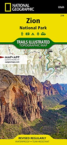 Zion National Park: National Geographic Trails Illustrated Utah: Topographic Map. Waterproof. Tear-resistent (National Geographic Trails Illustrated Map, Band 214) von National Geographic