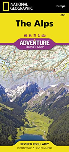 Alps: Travel Maps International Adventure Map: Sehenswürdigkeiten mit Naturschutzgebieten und historischen Attraktionen (National Geographic Adventure Map, Band 3321) von National Geographic