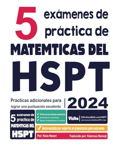 5 exámenes de práctica de matemáticas del HSPT: Prácticas adicionales para lograr una puntuación excelente von effortlessmath.com