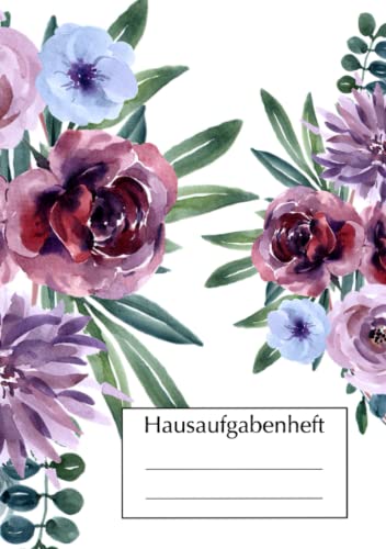 Hausaufgabenheft: Hausaufgabenheft Blumen, ohne Datum, DIN A5 Hausaufgabenheft: Hausaufgabenheft Blumen, ohne Datum, DIN A5