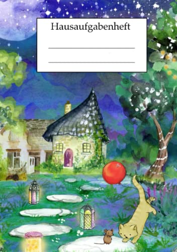 Hausaufgabenheft: Hausaufgabenheft Grundschule, Gesamtschule, Oberstufe mit süßer Katze und Maus auf dem Cover, DIN A5, ohne Datum Hausaufgabenheft: Hausaufgabenheft Grundschule, Gesamtschule, Oberstufe mit süßer Katze und Maus auf dem Cover, DIN A5, ohne Datum