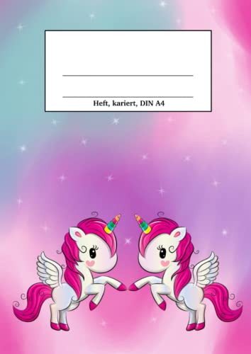 Heft, kariert, DIN A4: Schulheft Einhorn in pink und rosa Heft, kariert, DIN A4: Schulheft Einhorn in pink und rosa von Independently published