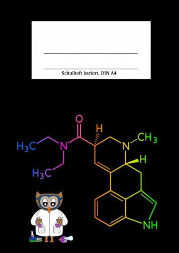 Schulheft kariert, DIN A4: Heft mit süßer Chemie Eule im Labor Schulheft kariert, DIN A4: Heft mit süßer Chemie Eule im Labor von Independently published