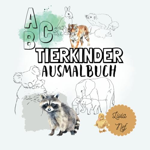 Tierkinder Malbuch nach dem Alphabet