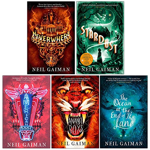 Neil Gaiman American Gods 5-Bücher-Sammlungsset (American Gods, Neverwhere, Anansi Boys, Stardust, Fragile Things)