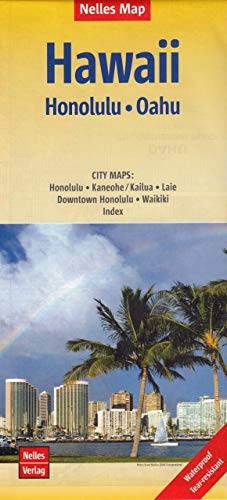 Hawaii : Honolulu, Oahu: 1:150.000: City Maps: Honolulu, Kaneohe/Kailua, Laie, Downtown Honolulu, Waikiki. Index. Physical Relief Mapping, Places of Interest (Nelles Map)