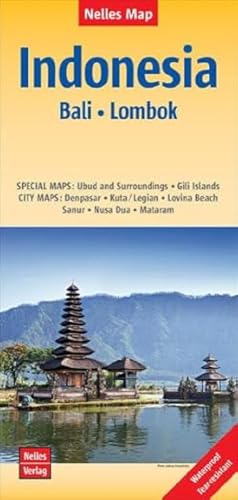 Nelles Map Landkarte Indonesia : Bali, Lombok: 1 : 180,000 | reiß- und wasserfest; waterproof and tear-resistant; indéchirable et imperméable; irrompible & impermeable (Nelles Map: Strassenkarte) von Nelles Verlag GmbH