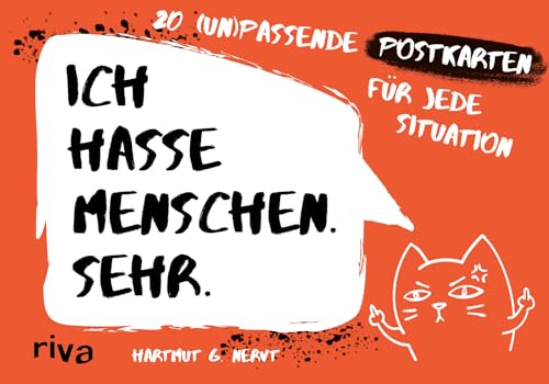 Ich hasse Menschen. Sehr. – 20 (un)passende Postkarten für jede Situation: Zum Stressabbau und für mehr Gelassenheit. Humorvolles Geschenk für Freunde, Kollegen oder Familie von RIVA