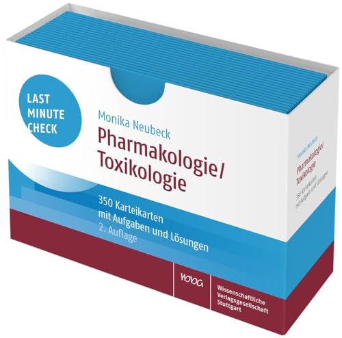 Last Minute Check - Pharmakologie/Toxikologie: 350 Karteikarten mit Aufgaben und Lösungen / 2. StEx Pharmazie Last Minute Check - Pharmakologie/Toxikologie: 350 Karteikarten mit Aufgaben und Lösungen / 2. StEx Pharmazie