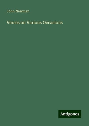 Verses on Various Occasions von Antigonos Verlag