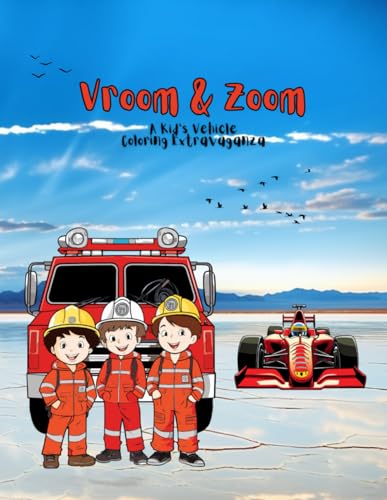 Vroom & Zoom: A Kid's Vehicle Coloring Extravaganza: 80 Pages of Simple and Easy Illustration Coloring Book for Boys and Girls Ages 4-8 and Up von Independently published