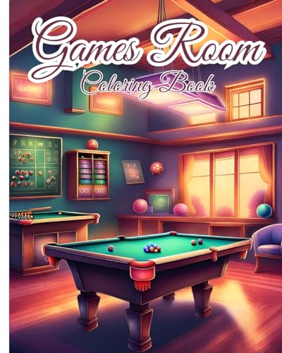 Games Room Coloring Book: Pocket Room, Creativity Coloring Pages For for Relaxation, Stress Relief von Blurb