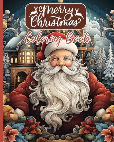 Merry Christmas Coloring Book: 30 Christmas Coloring Pages Bold And Easy Coloring Book For Adults and Kids von Blurb