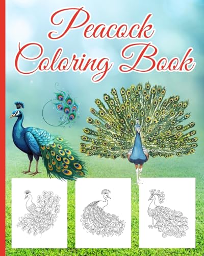 Peacock Coloring Book: Adults and Kids Beautiful Peacock Coloring Book With 36 Amazing peacock Designs von Blurb
