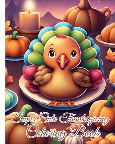 Super Cute Thanksgiving Coloring Book: Unique Turkey Design Thanksgiving Dinner 50 Coloring Pages Book for Relaxation von Blurb