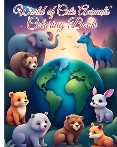 World of Cute Animals Coloring Book: Easy-to-Color Pages Featuring Farm Animals, Jungle Wildlife and More! von Blurb