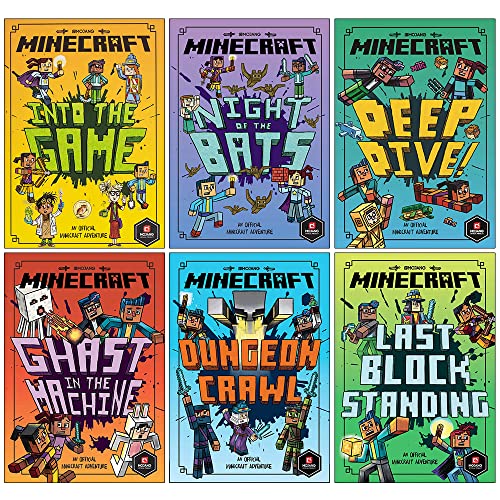 Minecraft Woodsword Chronicles Collection 6 Books Set By Nick Eliopulos (Into The Game, Night of the Bats, Ghast in the Machine, Deep Dive!, Dungeon Crawl, Last Block Standing)
