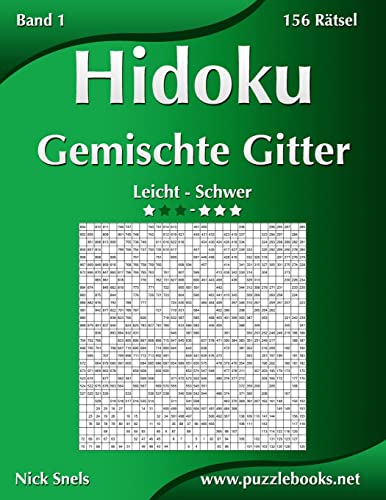 Hidoku Gemischte Gitter - Leicht bis Schwer - Band 1 - 156 Rätsel