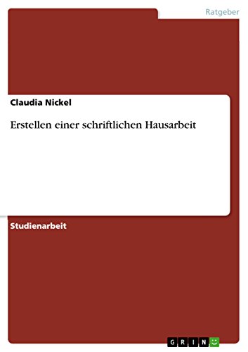 Erstellen einer schriftlichen Hausarbeit