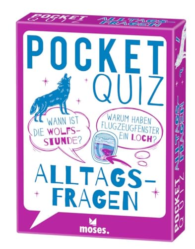 moses. Pocket Quiz Alltagsfragen, 150 spannende Fragen zu Alltagsthemen, Kompaktes Quiz auf 50 Karten, Für Jugendliche ab 12 Jahren und Erwachsene (Pocket Quiz: Ab 12 Jahre /Erwachsene) von moses