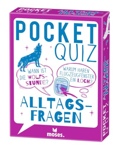 moses. Pocket Quiz Alltagsfragen, 150 spannende Fragen zu Alltagsthemen, Kompaktes Quiz auf 50 Karten, Für Jugendliche ab 12 Jahren und Erwachsene (Pocket Quiz: Ab 12 Jahre /Erwachsene) von moses. Verlag