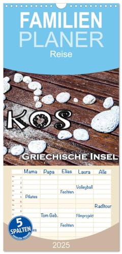 Familienplaner 2025 - Griechische Insel Kos mit 5 Spalten (Wandkalender, 21 cm x 45 cm), CALVENDO