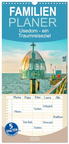 Familienplaner 2025 - Usedom - ein Traumreiseziel mit 5 Spalten (Wandkalender, 21 cm x 45 cm), CALVENDO von CALVENDO